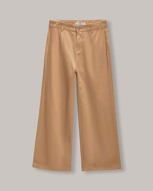 Pantalón Wide Leg Caqui