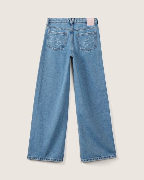 Jeans Fit Wide Leg Estrellas
