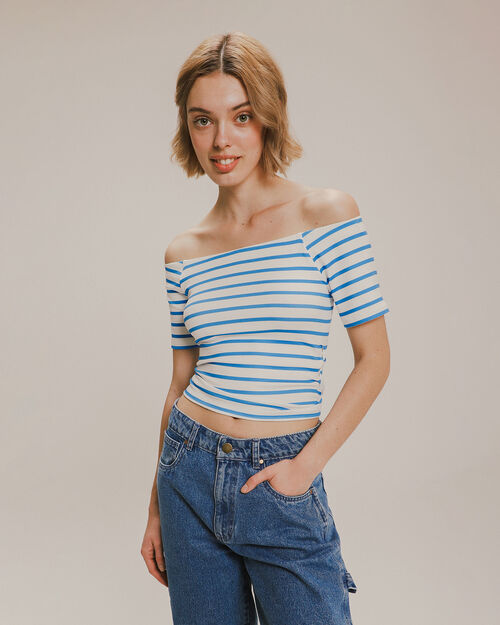 Top Off Shoulder Azul