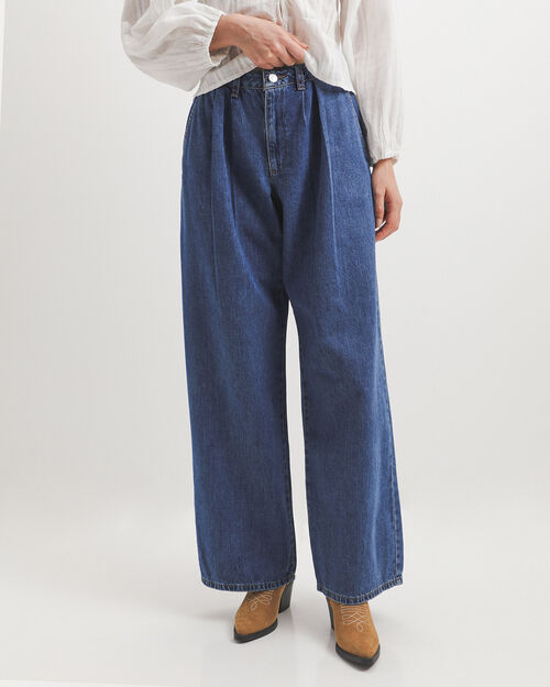 Jeans Azul Fit Wide Leg