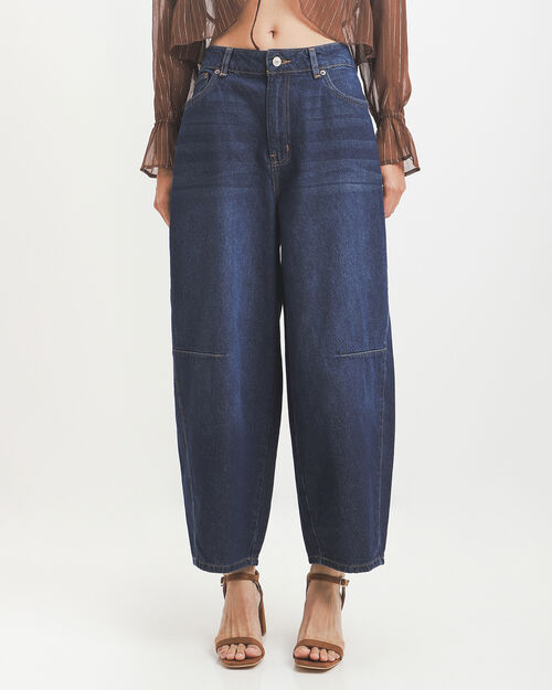 Barrel Jeans Azul Marino