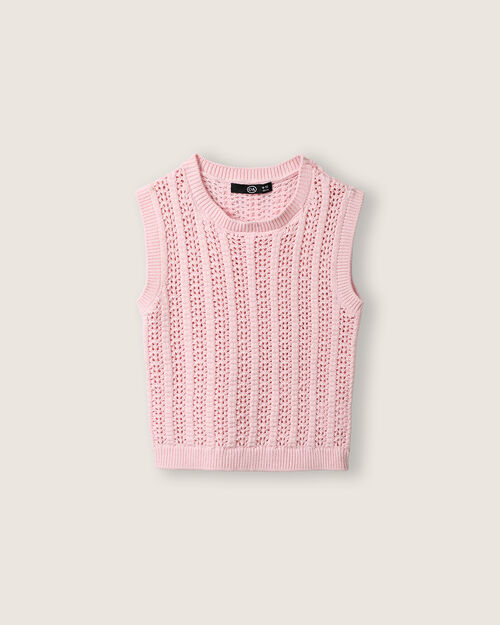 Chaleco Tejido Crochet Rosa