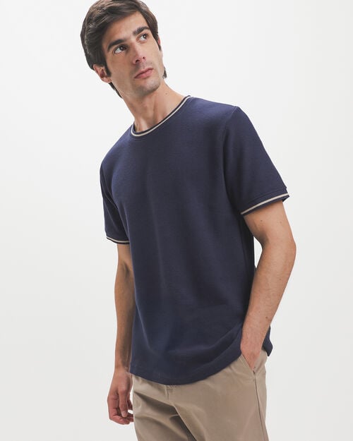 Playera Azul De Punto