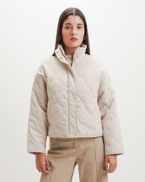 Chamarra Beige Acolchada