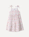 Vestido Estampado Flores,BLANCO