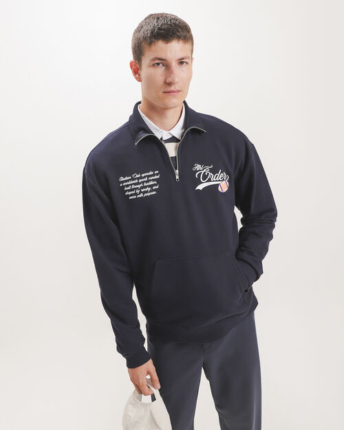 Sudadera Azul Half Zipper