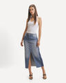 Falda Midi Bloques,AZUL P1