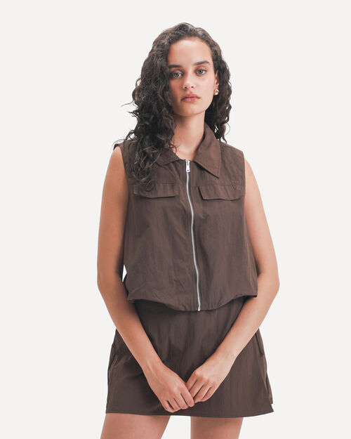 Chaleco Cropped Zipper
