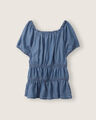 Blusa Escote Elástico,AZUL PASTEL