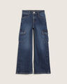 Jeans Fit Wide Leg Cargo,AZUL MARINO