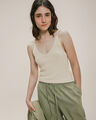 Crop Top De Punto Naranja,CRUDO