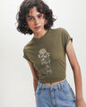 Playera Gr&aacute;fico Gato,OLIVO