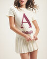 Playera Roja Estampada,CREMA