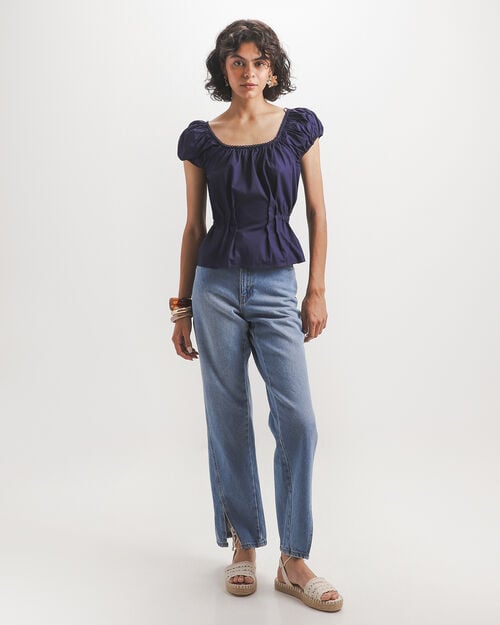 Blusa Azul Tejida