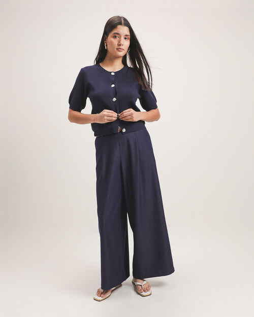 Pantal&oacute;n Azul Wide Leg