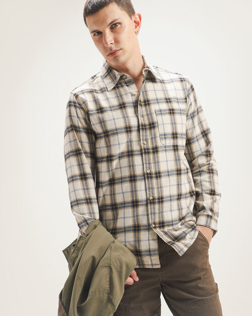 Camisa Cuadros Beige