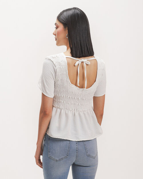 Blusa Blanca Tejida