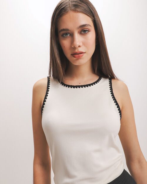 Top Beige Contraste