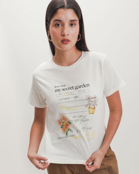 Playera Estampada Beige