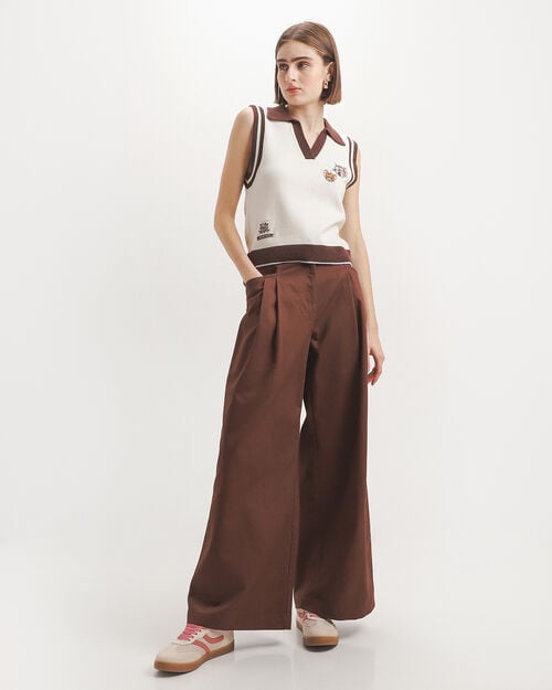 Pantal&oacute;n Caf&eacute; Wide Leg