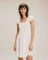 Vestido Corto Smock,BLANCO