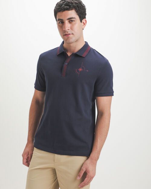 Polo Azul Tejida