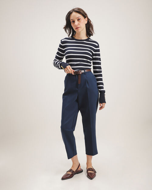 Pantalón Azul Con Cinturón