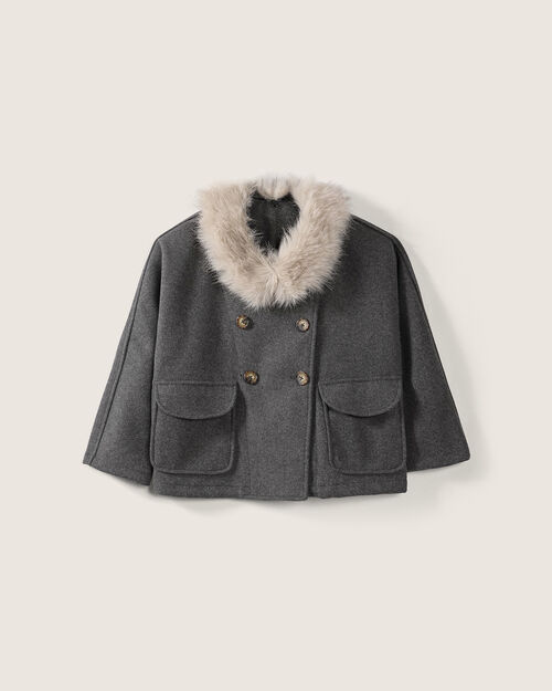 Abrigo Gris Con Textura