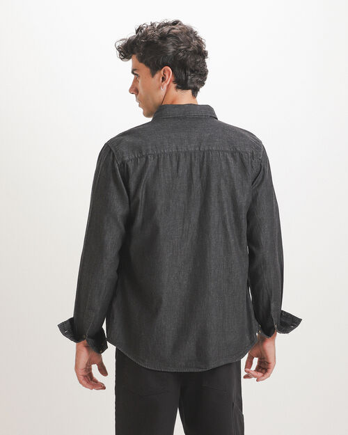 Camisa Negra Bolsillo