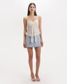 Short Falda De Mezclilla,AZUL PASTEL