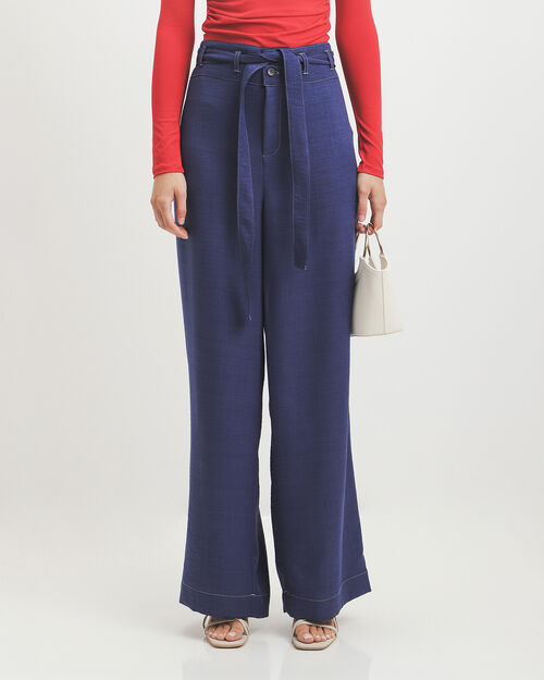 Pantal&oacute;n Azul Cintur&oacute;n