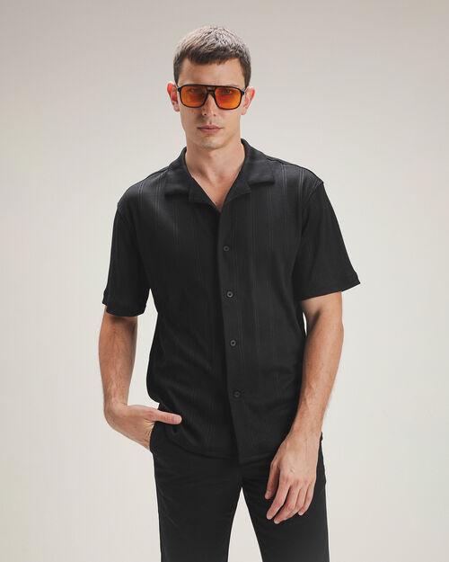 Camisa Manga Corta Negra