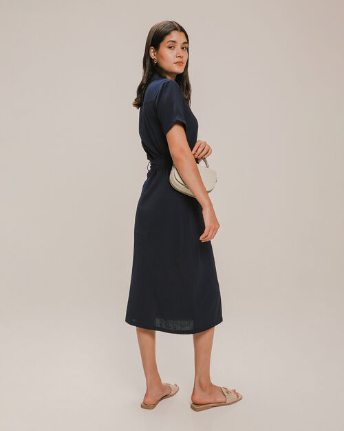Vestido Camisero Con Cinturón