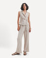 Pantal&oacute;n Caf&eacute; Wide Leg,BEIGE