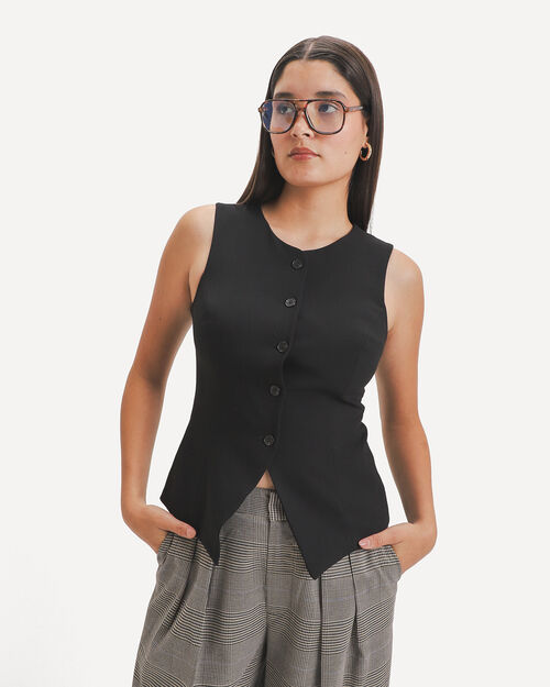 Chaleco Negro Botones