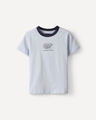 Playera Fit Regular Estampada,AZUL CIELO