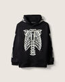 Sudadera Estamapada Esqueleto,NEGRO