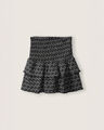 Short Falda  Estampada,NEGRO