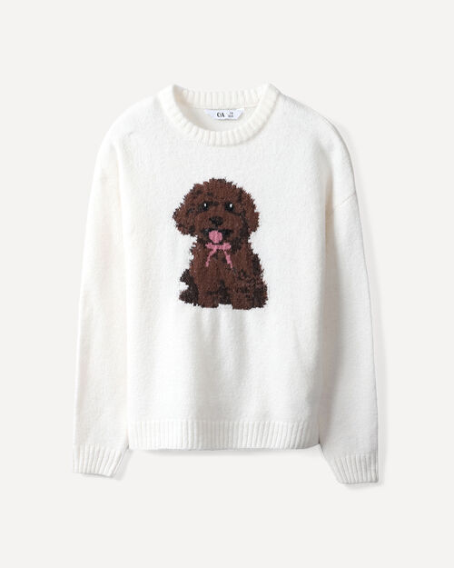 Su&eacute;ter Beige Perrito