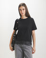 Playera Negra Con Encaje,NEGRO