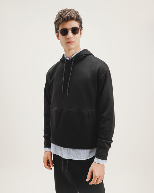 Sudadera Negra Con Hoodie