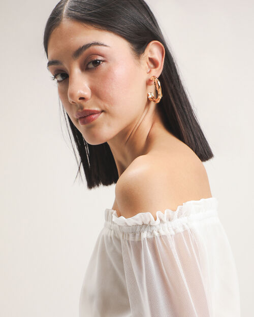 Top Manga Larga Blanco