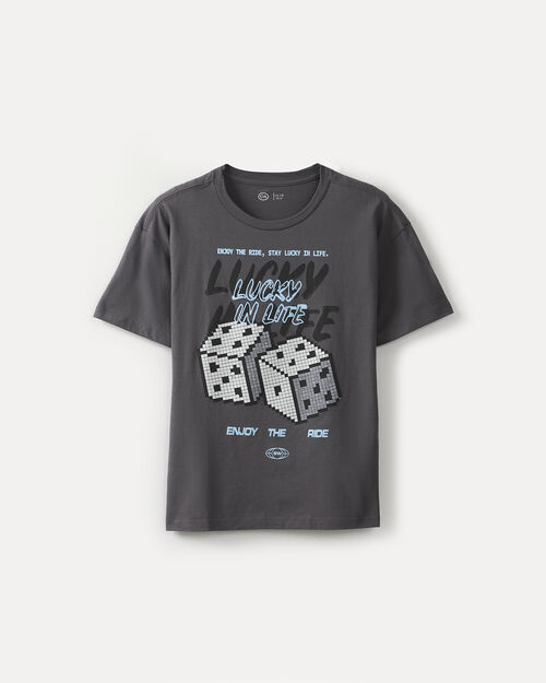 Playera Gris Estampada