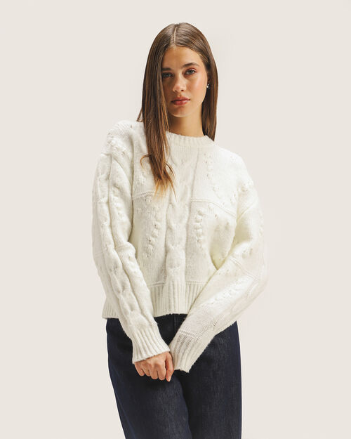 Su&eacute;ter Tejido Blanco