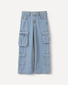 Jeans Wide Leg Cargo,AZUL CIELO