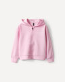 Sudadera Blanca Zipper,ROSA