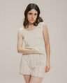Top Beige Sin Mangas,CRUDO