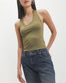 Top Halter Blanco,OLIVO