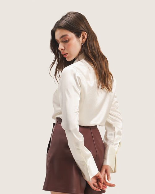 Camisa Beige Satinada