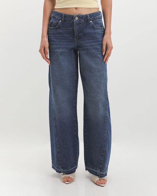 Jeans Fit Wide Leg Marino